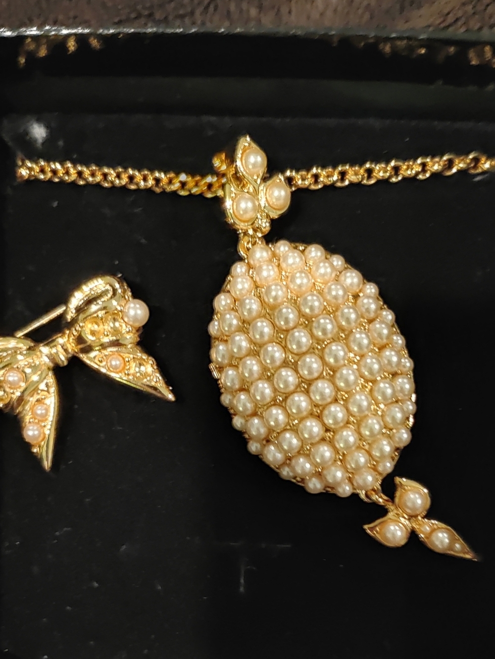 Joan Rivers Gold-Tone Faux Pearl Cluster Pendant Necklace